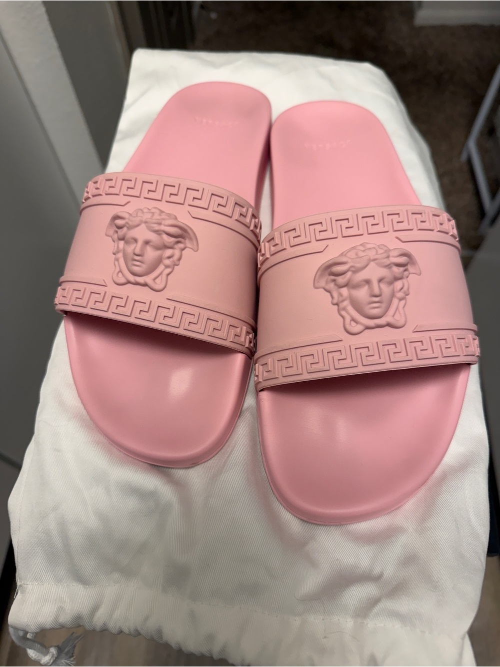 Versace Pink Medusa Slides - Picture 6 of 10